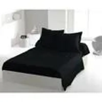 Image de Drap-housse plat - HOME LINGE PASSION - HP72093 - 82 g microfibre - 240 x 300 cm - Noir