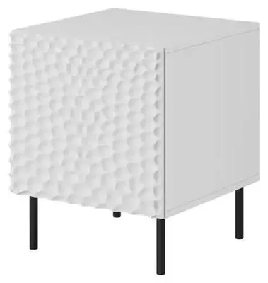 Produktbild von Cama HOLE Nachttisch 2 Stk. 44x40,5x53,5 cm weiß matt, Nachtständer, Weiß, MDF-Platten, Partikelbord, 16 mm, 440 mm, 405 mm