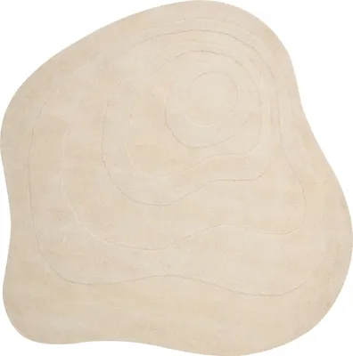 Produktbild von BELIANI Teppich Hellbeige Viskose u. Wolle 160x160 cm Asymmetrisch Einfarbig Strukturiert Kurzhaar Modern Läufer Wohnzimmer Diele Flur Eingangsbereich