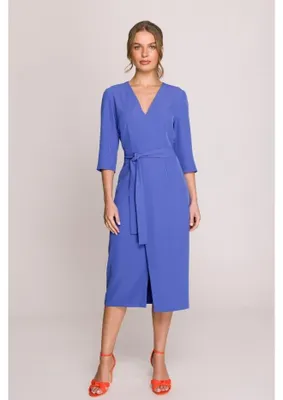 Obrázok produktu pre Stylove Dámske midi šaty Danjusha S396 nebesky modrá XL