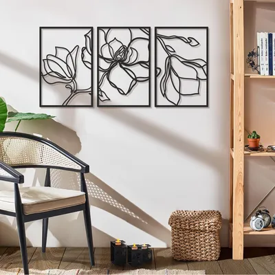 Immagine prodotto di Wallity, Etta- ATP1135, Nero, Altre decorazioni per la casa, 46 x 69 cm, 100% acciaio (spessore: 1