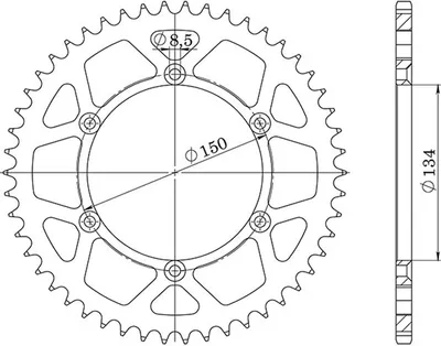 Imagen del producto de 489 50 Para Kawasaki Kx/Kxf `84-18 (Jtr460.50) Piñón Trasero Superior, Acero