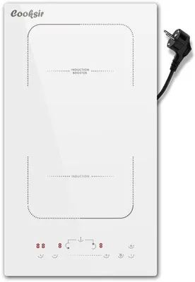 Zdjęcie produktu dla Płyta indukcyjna do zabudowy - 3500 W - 52x29 cm - Biała - Podwójna strefa gotowania - Szklana