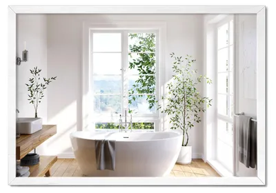 Produktbild von Stilvoller Wandspiegel Mit Weißem Premium-Rahmen – 100 x 70 cm