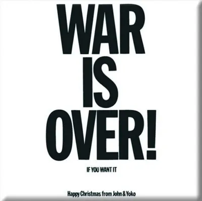 Produktbild von John Lennon - Kühlschrank-Magnet "War is Over" RO10018 (Einheitsgröße) (Weiß/Schwarz)