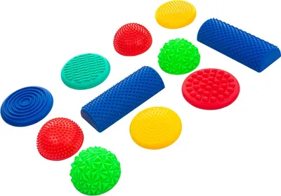 Produktbild von TULLO Orthopädische Sensorstrukturspielzeuge für Gleichgewichtsübungen und Haltungskorrekturen - Balancing Stones für Kinder 11 St. - Spielset