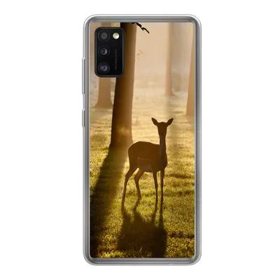 Produktbild von MuchoWow® Handyhülle Schutzhülle Hülle für Samsung Galaxy A41 Hirsche - Sonne - Bäume Silikon Softcase Handy Hülle - Mobiltelefon
