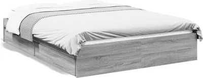 Produktbild von vidaXL Bettgestell mit Schubladen Grau Sonoma 140x200 cm Holzwerkstoff
