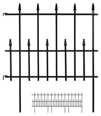 Metall-Perkhekje 71x247 cm, 4-teilig, Gothic-Design, Schwarz
