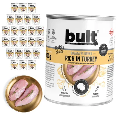 Produktbild von BULT | Hundefutter Pute - Nassfutter Set 24x800g Dose - Dosenfutter fur Hund