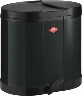 Produktbild von Wesco Doppel-Abfallsammler Öko-Sammler 170, Abfallsammler, Tretabfallsammler, Tretmülleimer, Mülleimer, Stahlblech, Schwarz, 2 x 15 L, 170611-62