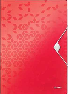 Produktbild von Eckspannermappe WOW 45990026 DIN A4 3 Klappen PP rot Packung mit 10 Stück
