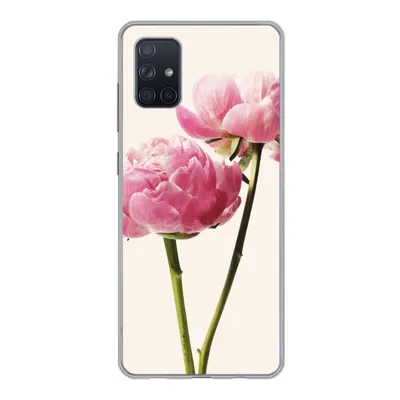 Produktbild von MuchoWow® Handyhülle Schutzhülle Hülle für Samsung Galaxy A71 Blumen - Blüte - Rosa Silikon Softcase Handy Hülle - Kartenbesitzer