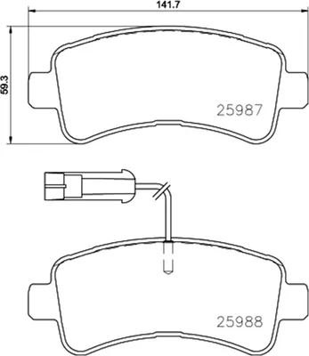 Produktbild von BREMBO Bremsbeläge Satz Hinten für FIAT Ducato Kastenwagen (250, 290) P 61 130