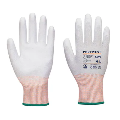 Image de Portwest A697 LR13 ESDPolyuréthaneGants - Pack de 12 Grey/White Taille XL