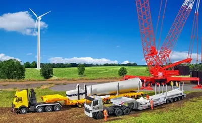 Produktbild von Kibri 13520 - H0 Windkraftanlagentransport - Neu