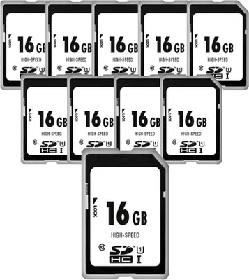 Produktbild von 10 x 1A PHOTO PORST High-Speed 16 GB SDHC-Karte Class 10