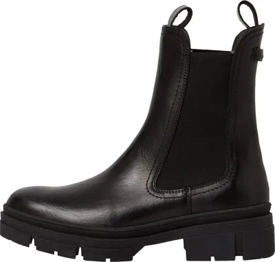 Produktbild von Tamaris Damen Stiefelette Chelsea Boot Leder profilierte Laufsohle 1-25901-41, Größe:41 EU, Farbe:Schwarz