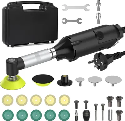Immagine prodotto di Pulitore per fughe di piastrelle e utensile per incisione - Mini smerigliatrice/utensile rotante - 350 W - 15.000 giri/min - Velocità regolabile - Spina UE da 220 V - Colore oro