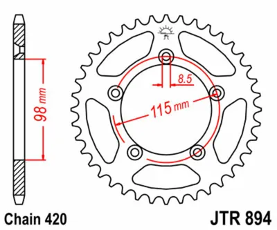Obrázek produktu pro Ozubené kolo JT 50T 420 JTR894.50