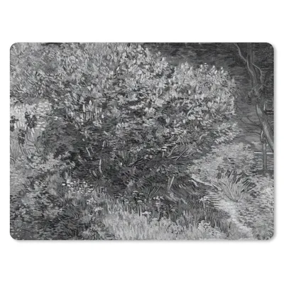 Produktbild von MuchoWow® Mauspad Mousepad Fliederbusch - Vincent van Gogh - Schwarz - Weiß 40x30 cm - Mousepads - Maus Mat - Pad - Mausunterlage - Anti Rutsch