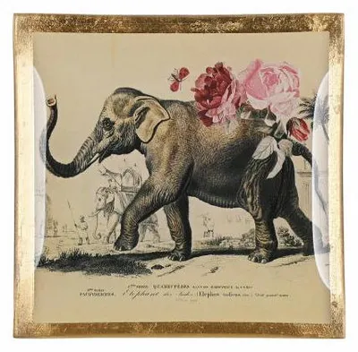Immagine prodotto di Gift Company Glasteller Love Plates Elefant S, Dekoteller, Schale, Glas, Weiß, Gold, 10 x 10 cm, 1043403020