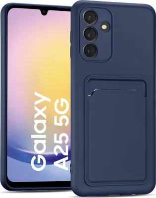 Zdjęcie produktu dla Etui na telefon komórkowy Samsung Galaxy A25 5G silikonowe etui ochronne z kieszenią na kartę Slim Wallet Case, niebieskie