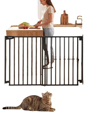 Productafbeelding van VEVOR Trapleeslinter, 778-1210 mm, verstelbare breedte, 920 mm hoog deurbeveiligingsrooster, kinderhek met boorset (zonder vloerstaaf), kinderhek voor trappen, deuropeningen en woonkamers, zwart
