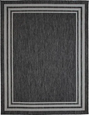 Produktbild von Teppich für Innen- und Außenbereich, Rahmenmotiv 133x170, schwarz