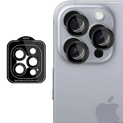 Productafbeelding van 3MK Lens Protection Pro, Apple, iPhone 16 Pro Max, iPhone 16 Pro, Krasbestendig, Zwart, Transparant, 1 stuk