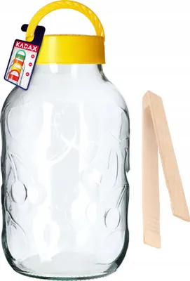 Obrázok produktu pre Zavarovacia nádoba KADAX s kliešťami "Hogatza", plastová nádoba na zaváraniny s viečkom, zaváraninové poháre, 5 litrov
