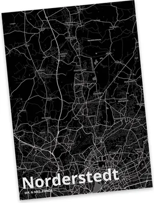 Produktbild von Mr. & Mrs. Panda Postkarte Norderstedt - Geschenk, Stadt Dorf Karte Landkarte Map Stadtplan, Ansichtskarten, Ansichtskarte, Postkarten, Grußkarte, einzelkarte