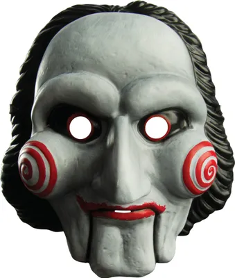 Produktbild von Saw-Lizenzmaske für Erwachsene Halloween weiß-schwarz-rot - Einheitsgröße