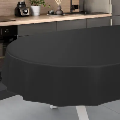 Immagine prodotto di Tovaglia lavabile, adatta sia per interni che per esterni, forma ovale, dimensioni 240 x 140 cm, colore nero