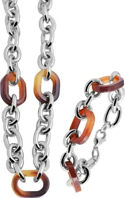 Produktbild von Akzent Edelstahl Schmuckset (Kette mit Anhänger & Armband)