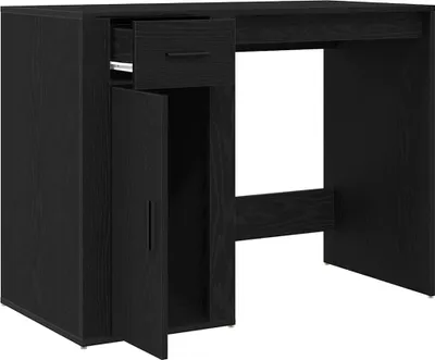 Produktbild von vidaXL Schreibtisch mit Speicher Schwarz Eichen-Optik 100 x 49 x 74 cm