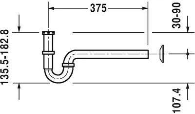 Produktbild von Duravit Duravit WT-Röhrensiphon 1 1/4Z chr