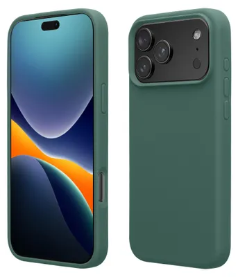 Produktbild von kwmobile Handyhülle für iPhone 17 Pro Hülle, für iPhone 17 Pro Case - Hülle Silikon - kabelloses Laden - Tannengrün