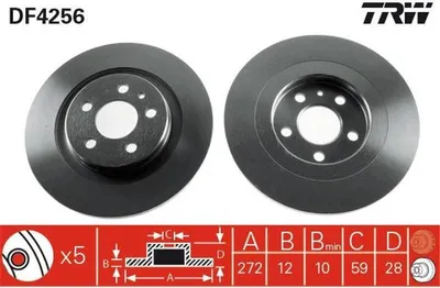 Produktbild von TRW Bremsscheiben (2 Stück) Hinterachse DF4256