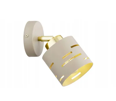 Produktbild von FKL DESIGN Home Deco Wandlampe Wandleuchte 1-flammig E27 Metall Lampenshirm Lampe aus Serie (Beige, N910-K1)