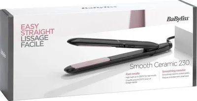 Obrázek produktu pro BaByliss CERAMIC 230, Žehlička na vlasy, Teplé, Posuvník, 200 °C, 230 °C, Černá