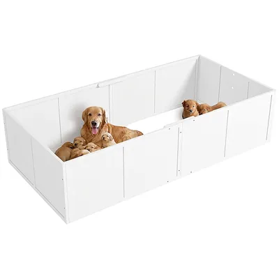 Produktbild von Wurfbox Hunde – Welpenstation mit verstellbaren Eingängen, 196 x 96 x 48