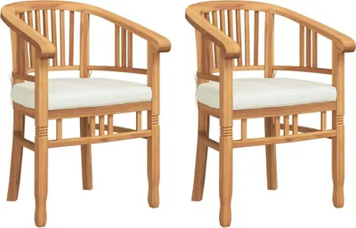 Obrázok produktu pre vidaXL Stolička s vankúšmi, 2 ks, hnedá, 63 x 58 x 89 cm, masívne teakové drevo