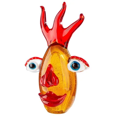Image de Gilde Glass Art, Dekoobjekt, Kopf, Oculus, Glas, braun, VE 1 Höhe: 24.00 cm Breite: 15.00 cm Tiefe: 10.00cm 59385