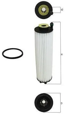 Produktbild von Ölfilter MAHLE OX 1366D Filtereinsatz passend für MERCEDES-BENZ V-Klasse (W447) VITO Tourer (W447) C-Klasse T-Modell (S206) C-Klasse Limousine (W206)
