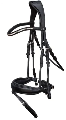 Image de Schockemöhle Sports Bridon anatomique Malibu Bridon noir / argent WB