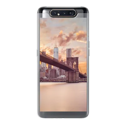 Produktbild von MuchoWow® Handyhülle Schutzhülle Hülle für Samsung Galaxy A80 Brooklyn Bridge und die New Yorker Skyline bei Sonnenuntergang Silikon Softcase Handy Hülle - Schutzdeckel