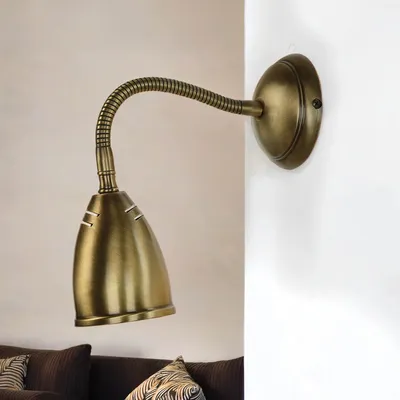 Produktbild von Wandlampe E27 in Bronze aus Echt-Messing Rustikal Wandleuchte