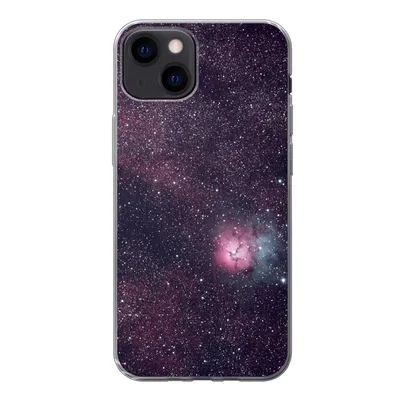 Produktbild von MuchoWow® Handyhülle Schutzhülle Hülle für iPhone 13 Universum - Sterne - Rosa - Jungen - Mädchen - Kinder Silikon Softcase Handy Hülle - Karteninhaber