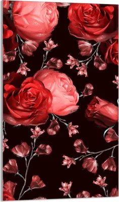 Produktbild von Herdabdeckplatte 30x52 Glaskeramikkochfeld Abdeckung Spritzschutz Glasplatte Deko Schneidebrett, Rosen Rot